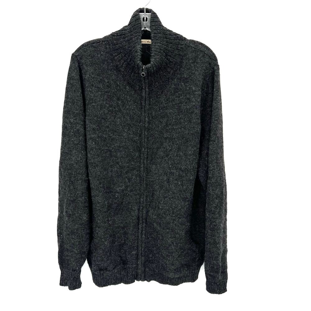 Simply Natural Peru women’s full zip alpaca cardigan sweater side pockets